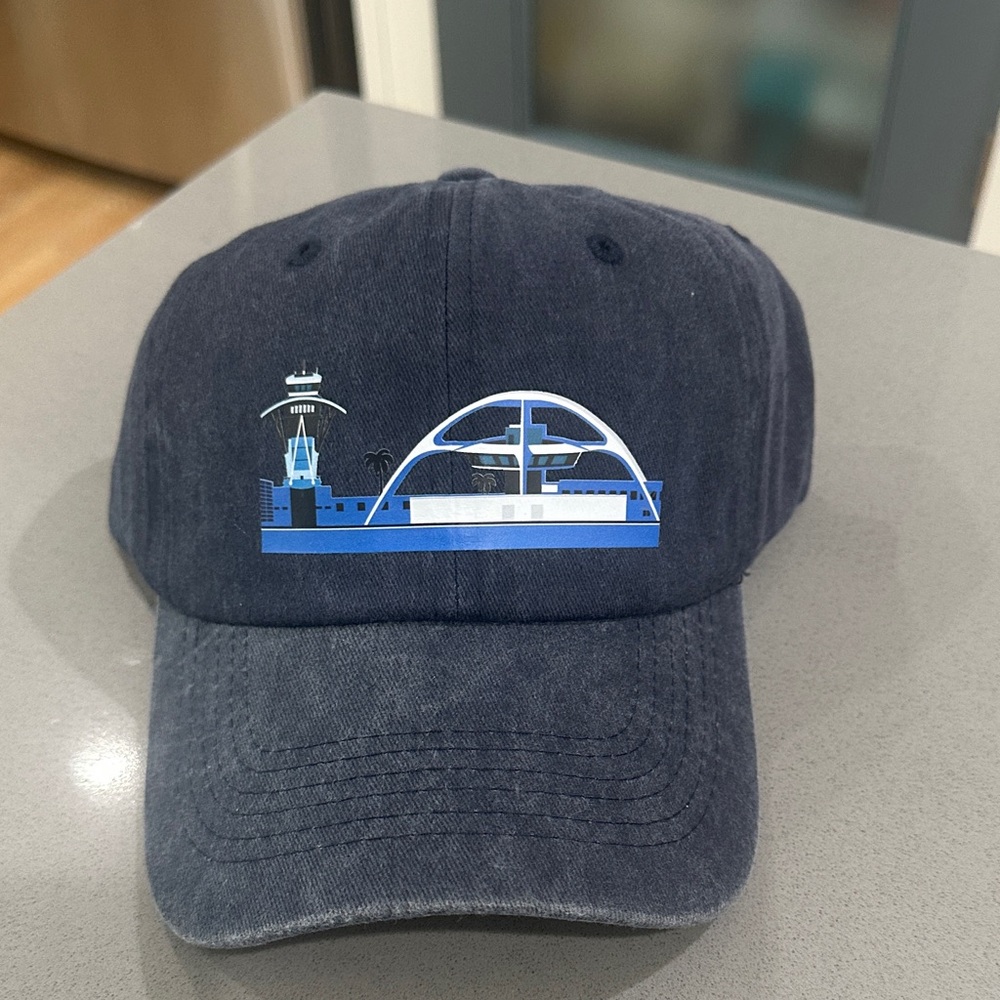 Navy Blue Cap with Iconic LAX Building Design